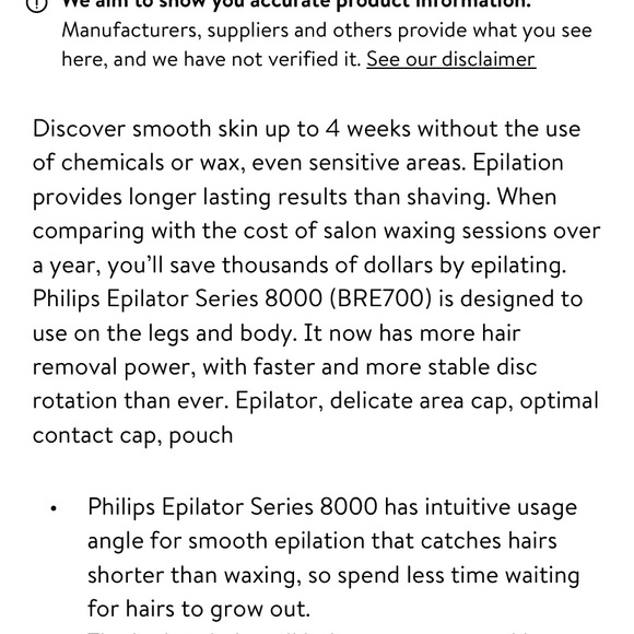 Philips Epilator Series 8000 (BRE700) NIB never opened - Picture 8 of 9